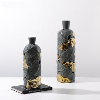 Feather Pattern Ceramic Vases - Zibbo